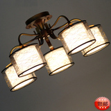 欧式铁艺LED客厅吊灯北欧复古创意个性美式乡村卧室餐厅吸顶灯具