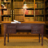 美式复古全实木书桌椅子小户型居家书房写字台单人办公桌家用整装