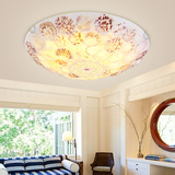 田园LED吸顶灯现代卧室客厅灯地中海风格书房阳台灯贝壳灯饰圆形