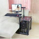 移动多功能支架平板底座台式机可升降无缝床边家用电脑桌工作台