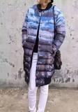 Aimee WQ日本NYC满身印花中长款加厚外套面包服大衣女款单排扣潮