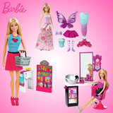 美泰Barbie芭比娃娃梦幻小公主系列美人鱼马里布小店套装女孩玩具