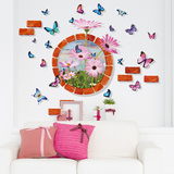 3D立体仿真蝴蝶创意个性花朵客厅卧室装饰品墙壁墙贴纸宿舍贴画