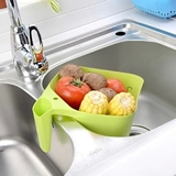可挂式方型果蔬沥水篮 水果过滤篮收纳盆 厨房水槽塑料挂篮洗菜篮