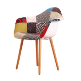 伊姆斯创意北欧式客厅卧室花布艺家用休闲椅餐椅子简约现代书桌椅