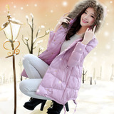 韩版冬季棉袄外套女式pu皮棉衣女中长款修身冬装连帽加厚羽绒棉服