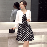 春季长袖女装韩版裙子新款衣服修身通勤学生雪纺款套装带袖连衣裙