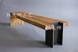 铁艺创意个性家具 原木雕刻时尚长凳设计师实木凳子换鞋凳椅子