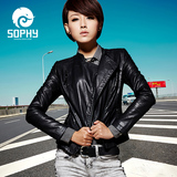 橡菲新款韩版小外套女短款修身皮夹克女装机车PU皮衣31G3895