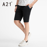 A21男装修身亚麻短裤男直筒 夏季男士休闲裤新品时尚裤子