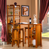 酒吧台吧凳 现代简约实木吧台 家用客厅隔断酒柜靠墙吧台桌椅组合