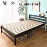 日式北欧式床双人床 1.8 实木床韩式床结婚床白橡木床田园床环保