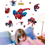 美国蜘蛛侠合集墙贴画 儿童房卧室客厅装饰墙贴纸 3d立体卡通壁纸