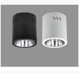 明装圆形筒灯2.5寸3寸4寸5寸6寸8 吊杆桶型明装射灯罩外壳罩黑白