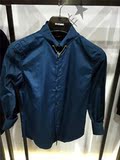 太平鸟男装 B1CA54607 2015冬款蓝色修身衬衫 正品代购 原价428