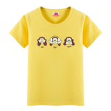 梦想巴士三只小猴子可爱卡通短袖全棉印花T恤打底衫体恤 YNCP 142