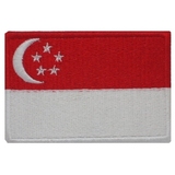 新加坡国旗肩章臂章标贴徽章刺绣魔术贴 服饰包胸章贴章 可定做