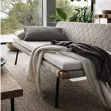 6温馨宜家IKEA希利坐卧两用床床垫乳胶床垫沙发床床垫亚麻面料