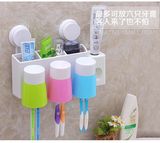 创意韩国壁挂式牙刷架套装吸盘挂架儿童洗漱杯刷牙杯自动挤牙膏器