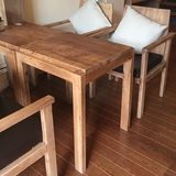 漫桌椅咖啡组合老榆木餐桌椅咖啡厅2人4人桌子胡桃里实木家具定制