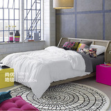 圆形几何图案地毯纯羊毛卧室床边客厅茶几黑白色手绘自由线描细条