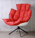渡家居稻壳椅肌肉椅 创意设计师椅休闲椅 高靠背玻璃钢单人沙发椅