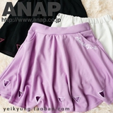 日本原单 ANAP 镂空三角形 软妹子紫 短裙 A字裙 半身裙 含打底裤