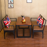 美式复古沙发椅经济型客厅做旧铁艺靠背椅单人双人椅子家具可定制