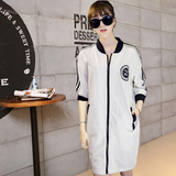 2015韩版棉麻薄款宽松短袖春装女士中长款胖MM大码外套棒球衣服潮