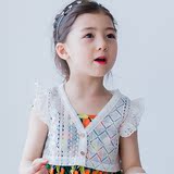 韩国代购进口2016夏韩版女童外搭针织马甲儿童宝宝背心百搭款