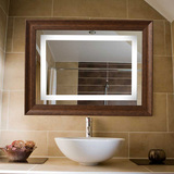 YISHARE带框LED灯镜透光壁挂浴室镜卫浴镜洗手间镜子YL1602