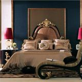 欧式新古典双人床法式实木婚床公主奢华床后现代实木床布艺1.8米