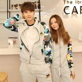 情侣装秋装2016套装新款韩版长袖卫衣加绒休闲运动两件套学生班服