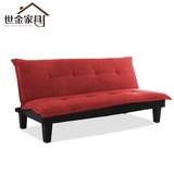 办公室阳台午休午睡简易沙发床 可折叠1.8米多功能红色布艺沙发床