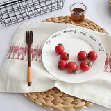 日式白色简约飞鱼棉麻餐布餐垫 隔热垫 美食烘焙拍照背景布