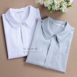 【现货】kyouko JK制服  双重小圆领 丸襟短袖女衬衫 白色/空色