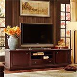 美式乡村全实木电视柜欧式两门四抽地厅柜白蜡木客厅家具精工定制