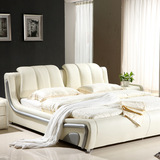 皮艺软床单双人床婚床真皮床1.8米1.5现代时尚小户型北欧家具简约