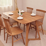 北欧实木餐桌椅组合简约现代宜家长方形异形原木餐台创意休闲家具
