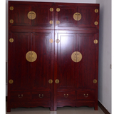 实木顶箱衣柜复古明清仿古中式古典老榆木立柜储物柜红木衣橱家具