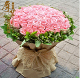 大连鲜花店同城送花沙河口甘井子区99朵粉玫瑰花束表白求婚鲜花