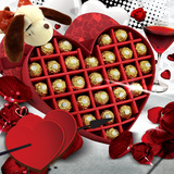 包邮 费列罗巧克力礼盒装27粒心形生日圣诞节礼物进口零食送女友