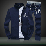 春季装新款装韩版男士卫衣套装加绒厚卫裤运动青年学生棒球服开衫