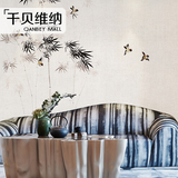 千贝 简约中式背景墙壁纸 客厅墙纸 竹子黑白水墨定做无纺布壁画