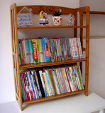 楠竹二层三层书架桌上置物架书柜简易桌面两层儿童实木书架包邮