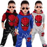 男童装小男孩春装运动套装2儿童5岁3-9岁春季卡通蜘蛛侠两件套潮