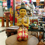 泰国跪式迎宾女泰国特色工艺品 实木人物雕刻摆件酒店会所装饰