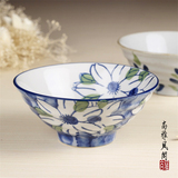 日式和风手绘陶瓷碗米饭碗 青花瓷碗沙拉碗甜品碗 韩式碗家用碗