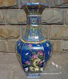 景德镇陶瓷仿古精品现代时尚客厅家居摆设摆件六方珐琅彩花瓶