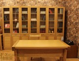 原木水曲柳实木家具 简易宜家风格 转角开门书柜实木 品牌特价